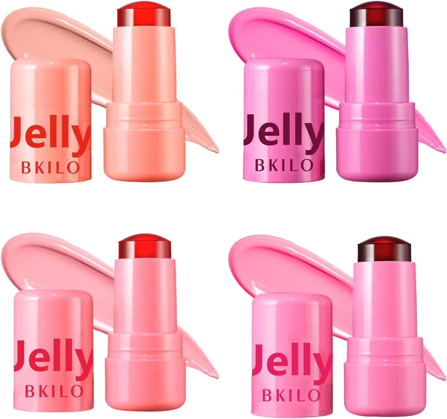 4 Pcs Milk Jelly Blush Stick, Milk Jelly Tint Stick, 4 Colours Jelly Blush