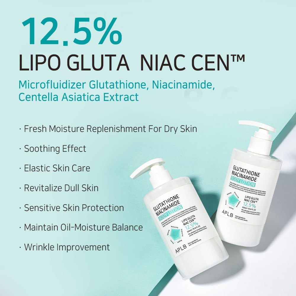 APLB Glutathione Niacinamide Body Lotion | Lip Gluta Niac CEN™ 12.5% 10.14 FL.OZ/Korean Skin Care.