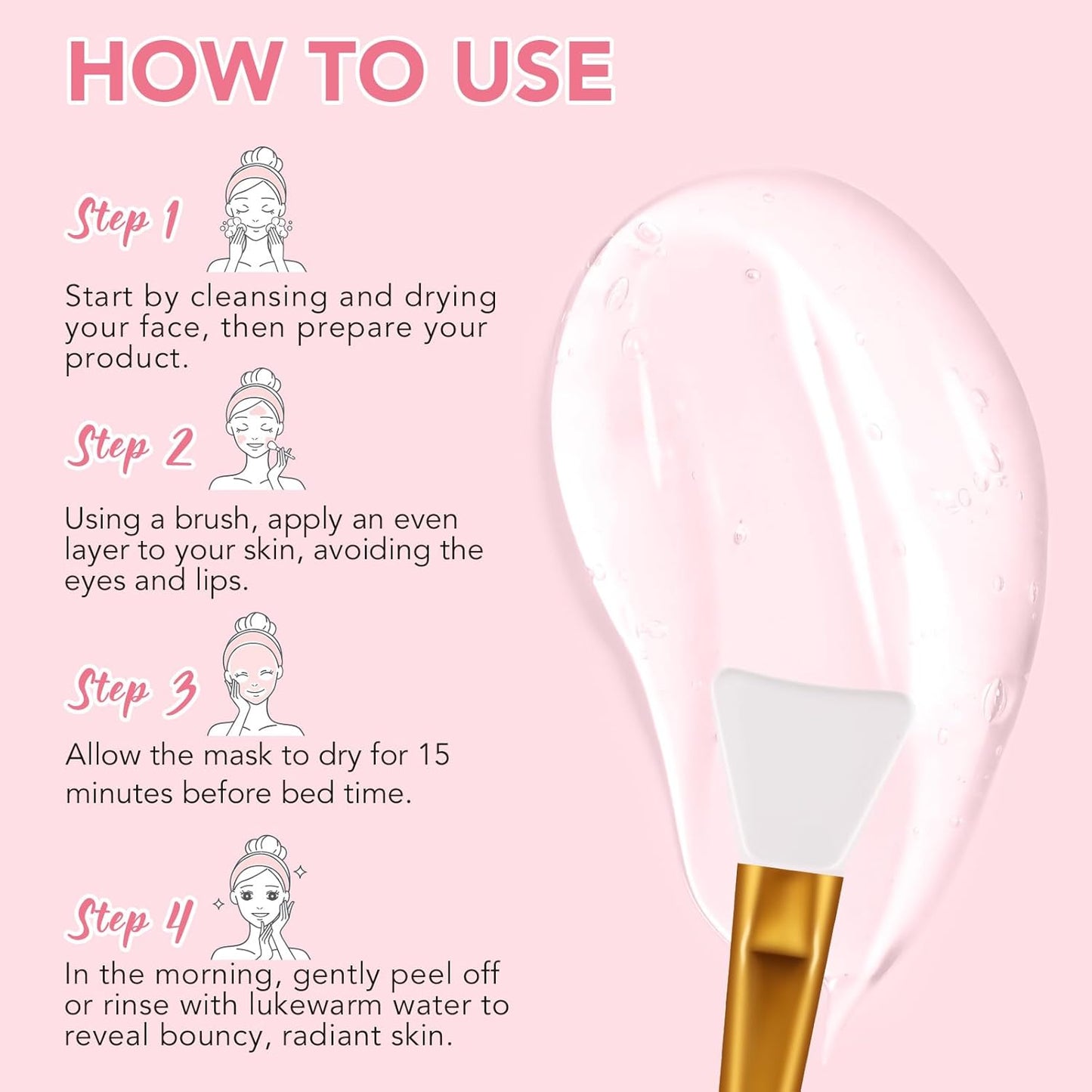 Collagen Night Wrapping Mask, Collagen Face Mask Overnight Peel-Off 75ml / 2.53 fl. Oz (Brush Included).