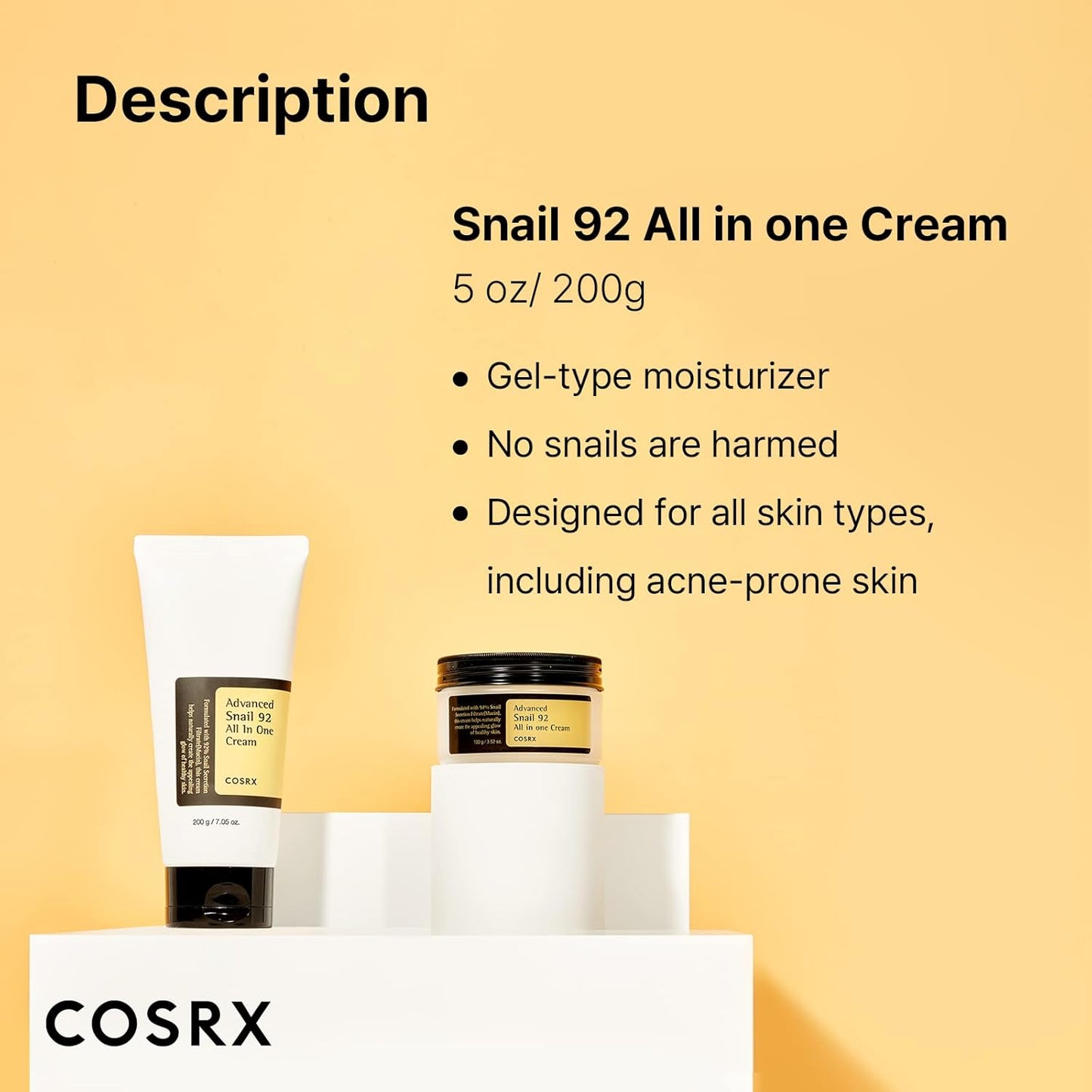COSRX Advanced Snail 92 All in one Cream, 7.05oz/200g