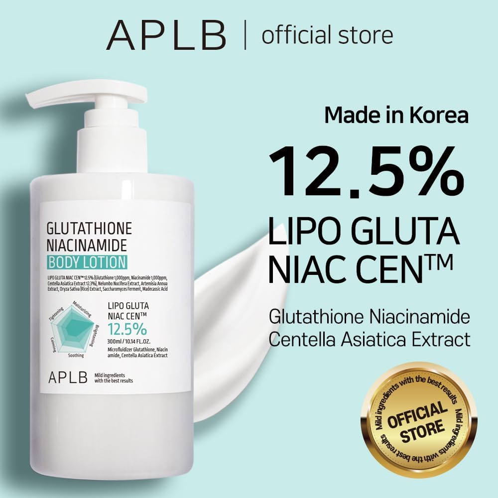APLB Glutathione Niacinamide Body Lotion | Lip Gluta Niac CEN™ 12.5% 10.14 FL.OZ/Korean Skin Care.