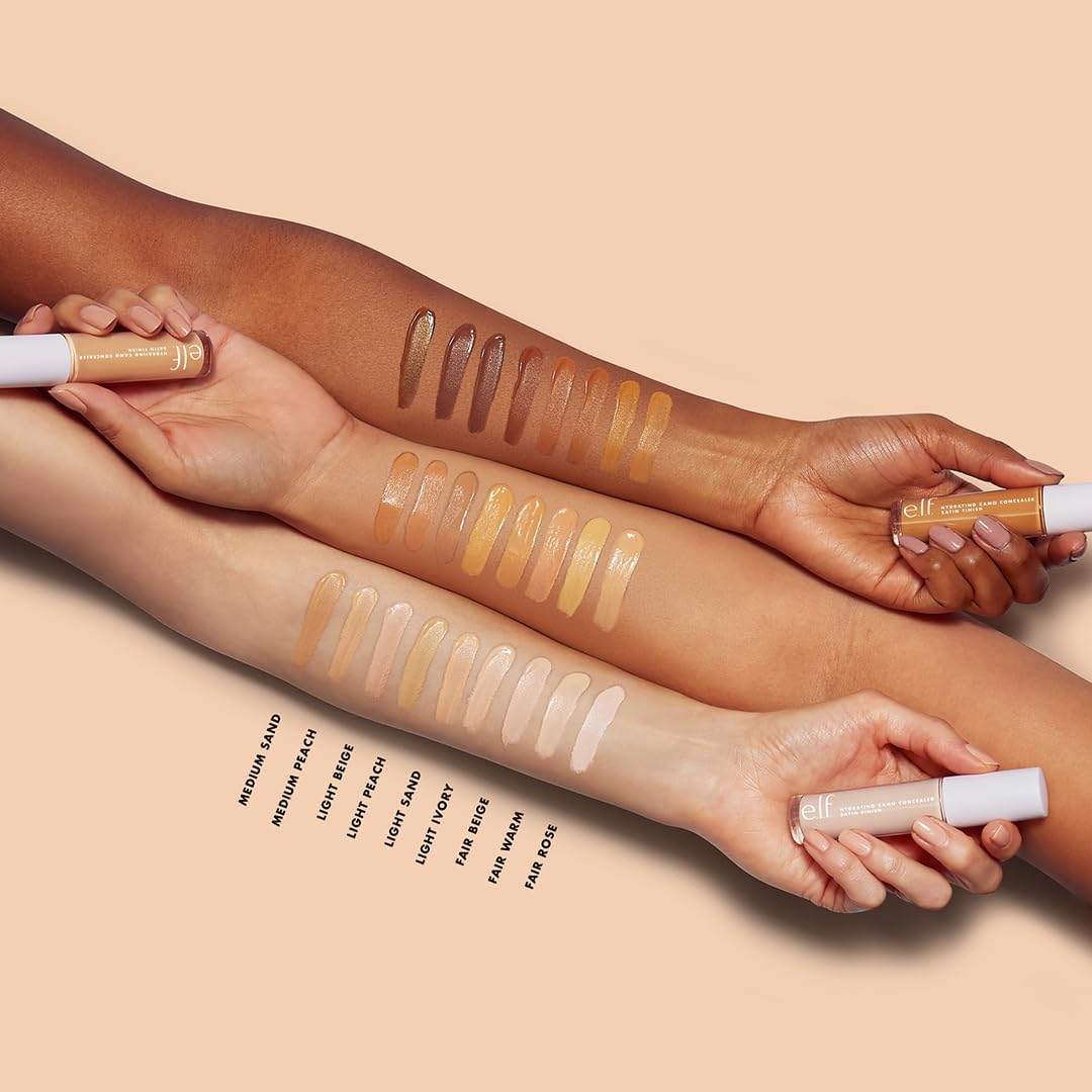 e.l.f. Hydrating Camo Concealer, Satin Finish, Conceals, Corrects & Highlights, Fair Warm, 0.203 Fl Oz (6mL)