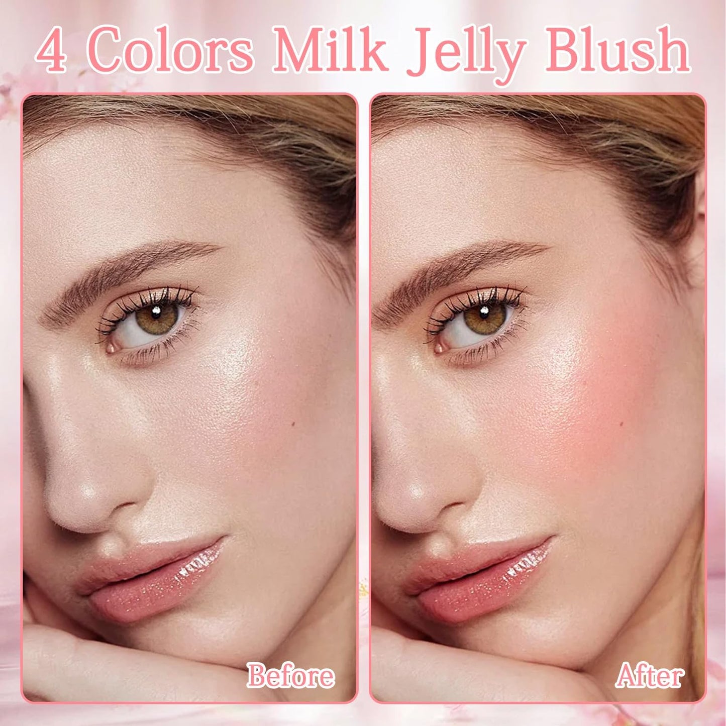 4 Pcs Milk Jelly Blush Stick, Milk Jelly Tint Stick, 4 Colours Jelly Blush