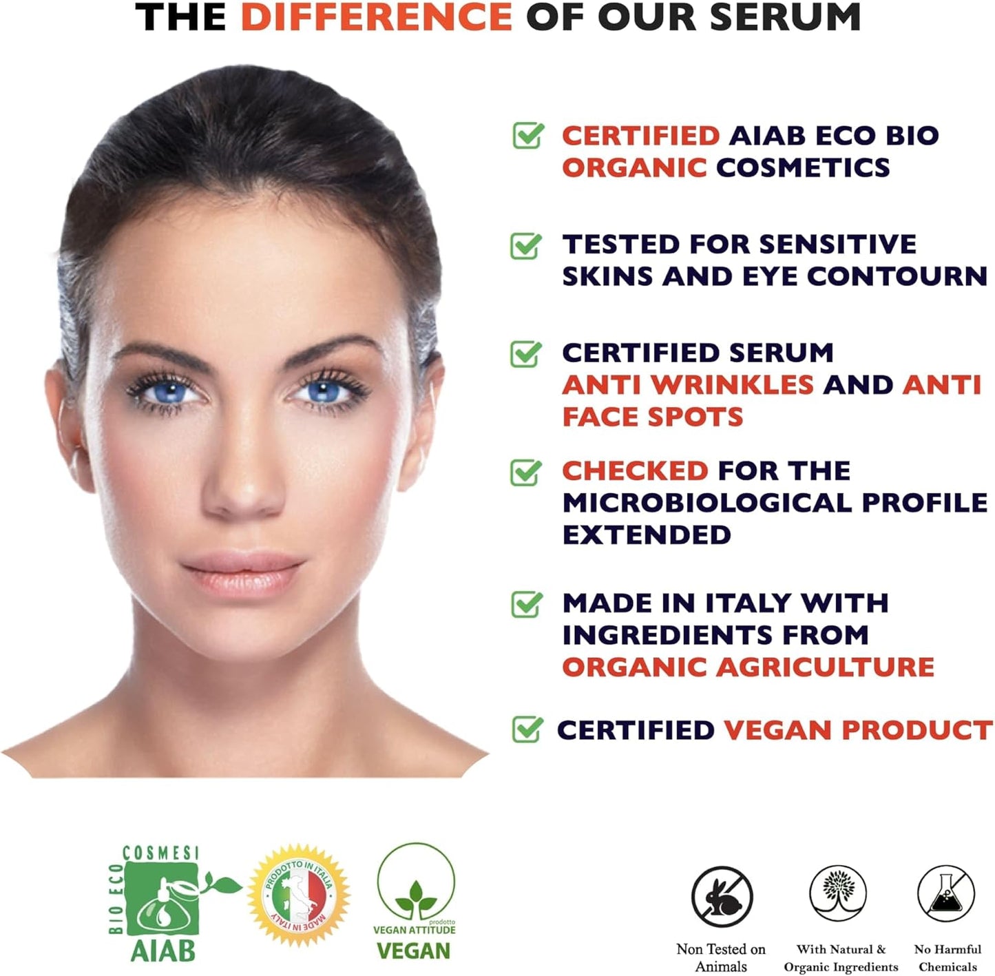Big 2.11oz. Organic Vitamin C Serum for Face with Hyaluronic Acid & Niacinamide.