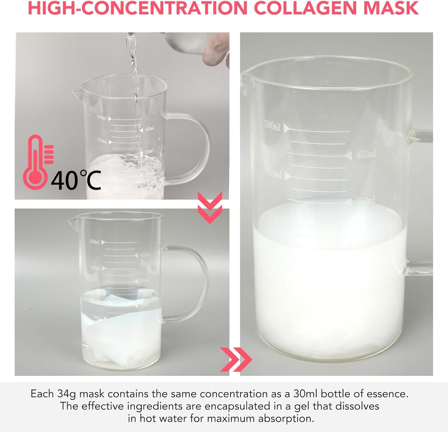 Bio Collagen Face Mask - 4 Pack Deep Collagen Overnight Face Mask Anti Wrinkle Lifting for Skin Care.