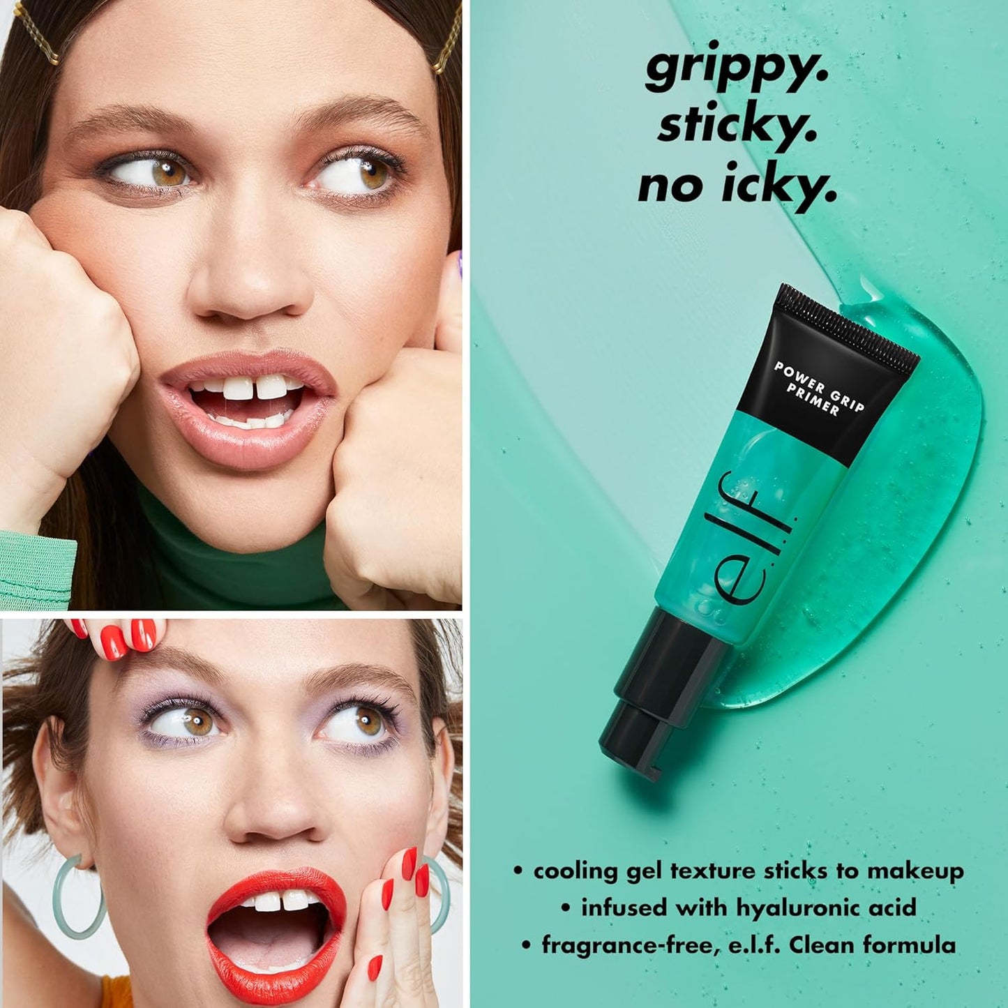 e.l.f. Power Grip Primer, Gel-Based & Hydrating Face Primer Moisturizes & Primes, 0.811 Fl Oz,