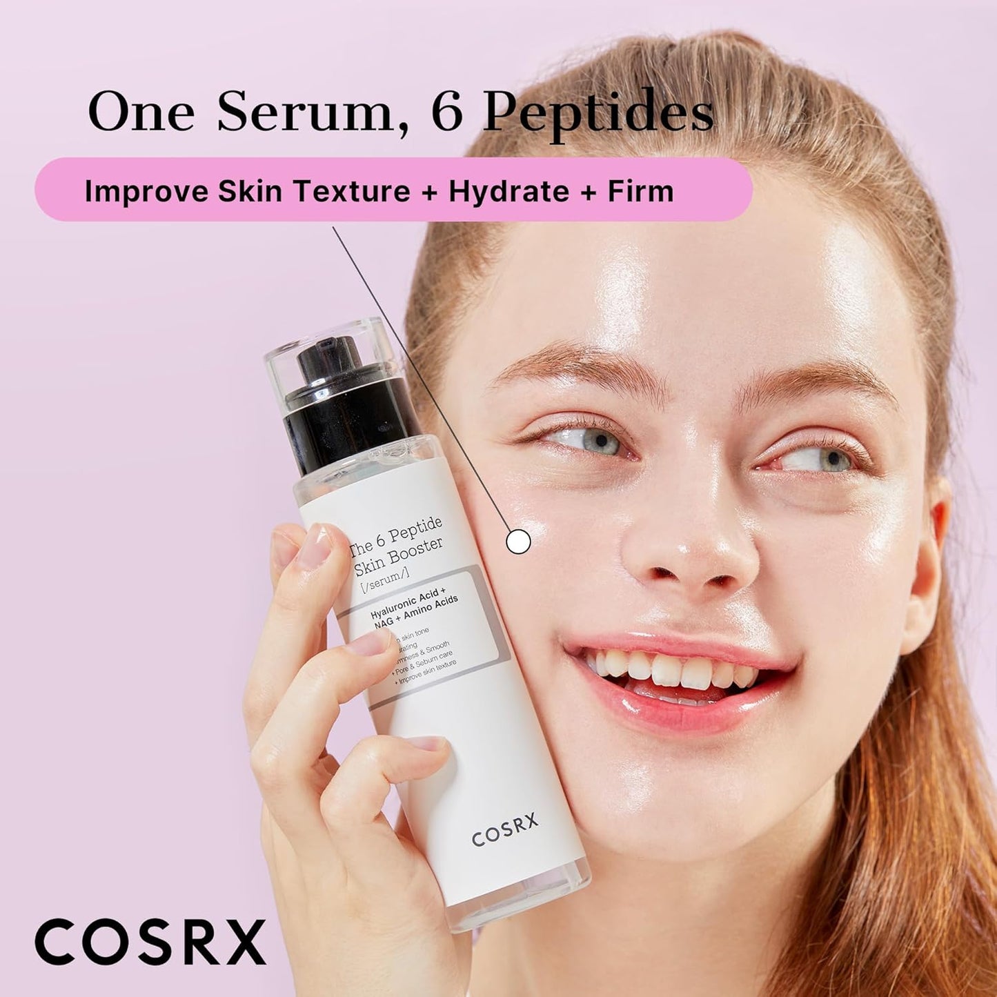 COSRX 6 Peptide Collagen Serum Face Toner with Niacinamide & Hyaluronic Acid Anti-Wrinkle & Pore-Tightening Serum 150ml.