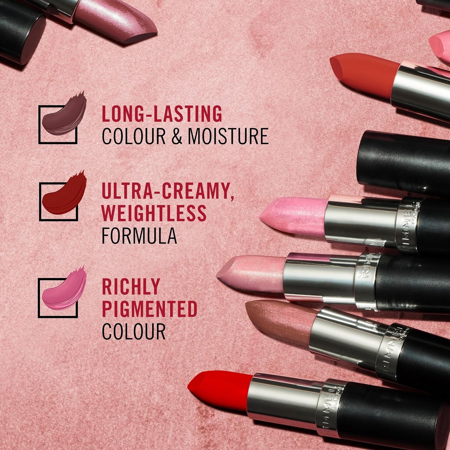 Rimmel Lasting Finish Lipstick 006 Pink Blush, Creamy Satin Finish, Long Lasting.