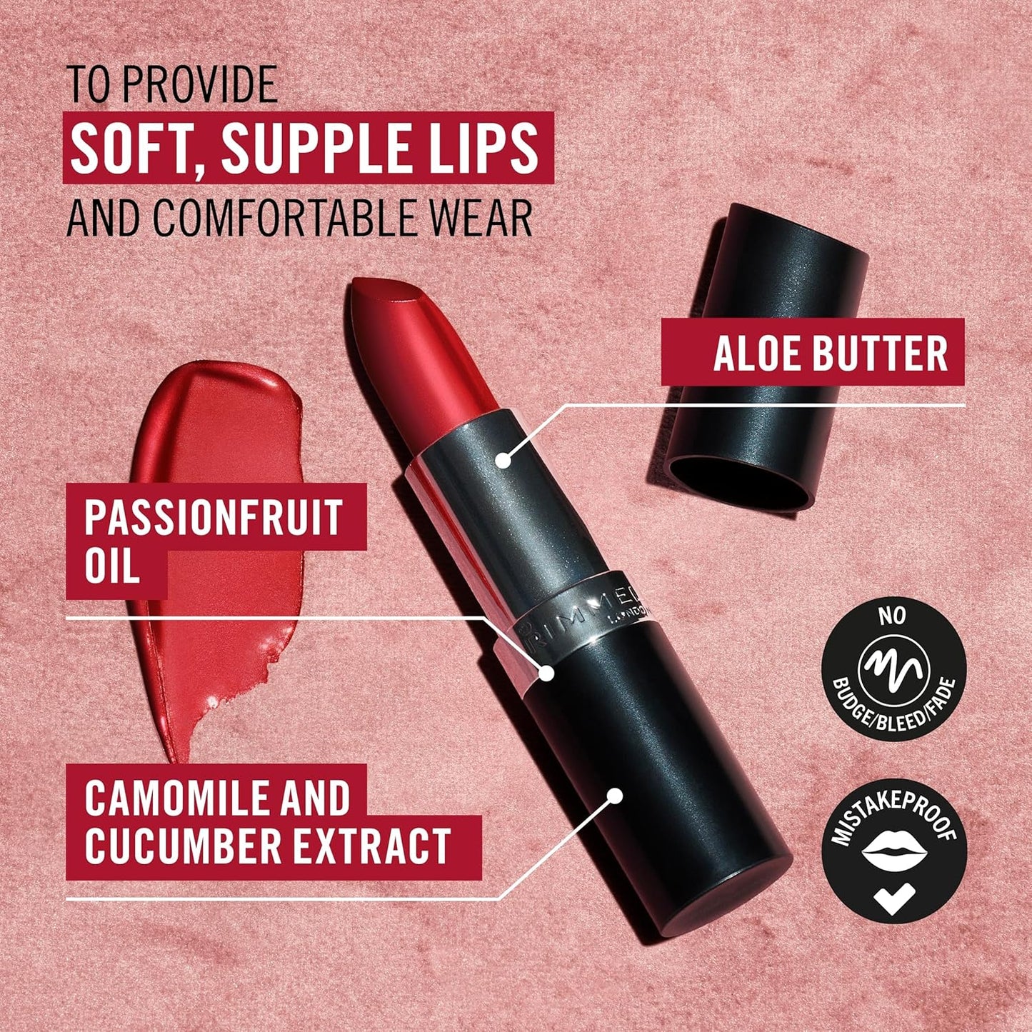 Rimmel Lasting Finish Lipstick 006 Pink Blush, Creamy Satin Finish, Long Lasting.