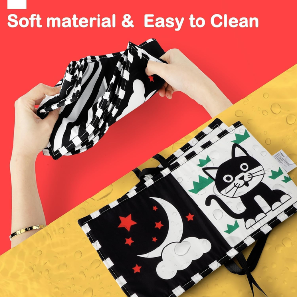 Baby Toys 0-6 Months, Black and White Sensory Toys Brain Development, Tummy Time Toys, Soft Baby Book, Baby Essentials for Newborn 0-6-12 Months Montessori Toy Gifts