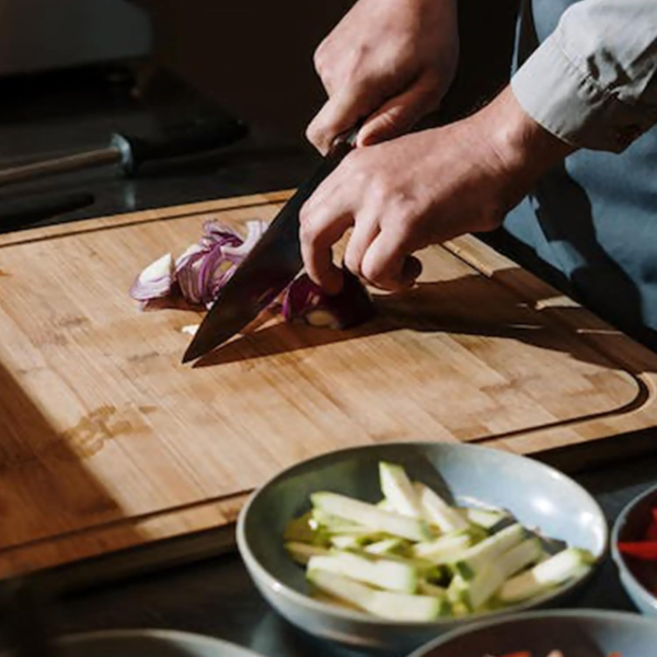 Kitchen Knife Set - 5 Piece Knife Set with Block, Wood Grain Handle, Stainless Steel Knivese Knife for Cutting Meat/Vegetables/Fruit.