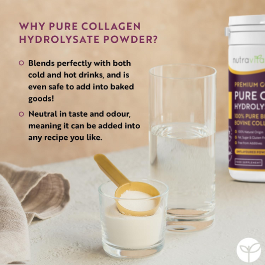 Collagen Powder 500g - Premium Gold Standard Bovine- 50 Servings - Collagen Peptides Supplement with 8 Essential Amino Acids - Made in The UK by Nutravita