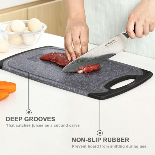 Chopping Board Set of 3, Small to Large, Chopping Boards for Kitchens with Non-Slip Feet , BPA Free, Dishwasher Safe Cutting Board (Black).