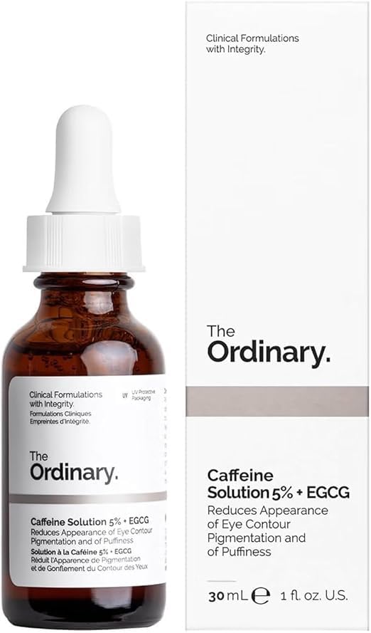 The Ordinary Caffeine Solution 5% + EGCG, Depuffing Eye Serum for Dark Circles and Tired Eyes, 30ml