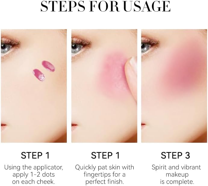 Liquid Blush Soft Cream Face Blush, Liquid Blusher for Long-lasting Matte Finish.