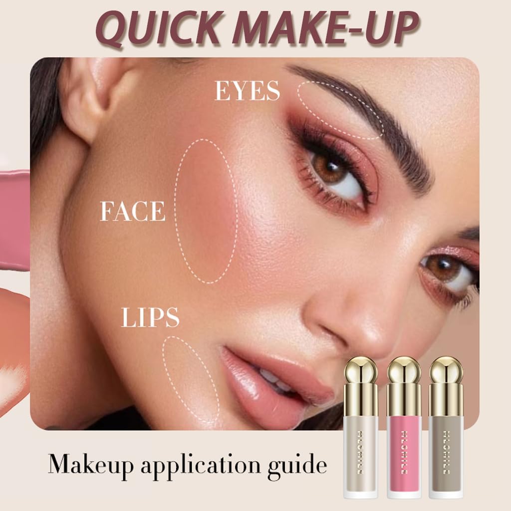 Liquid Blush Soft Cream Face Blush, Liquid Blusher for Long-lasting Matte Finish.