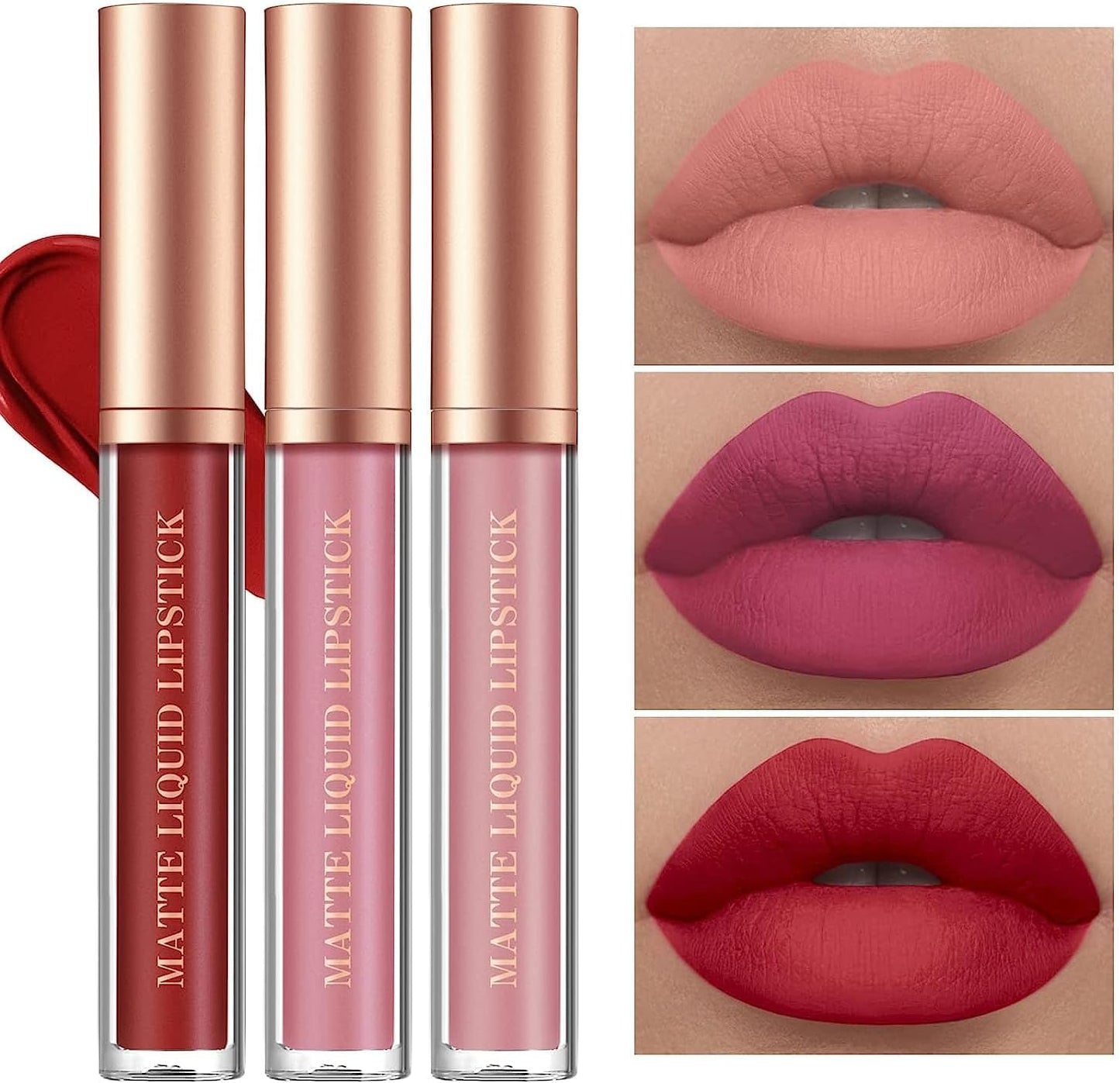 12 Pcs Liquid Lipstick Lipliner Set Nude Lipliner Matte Lipstick.