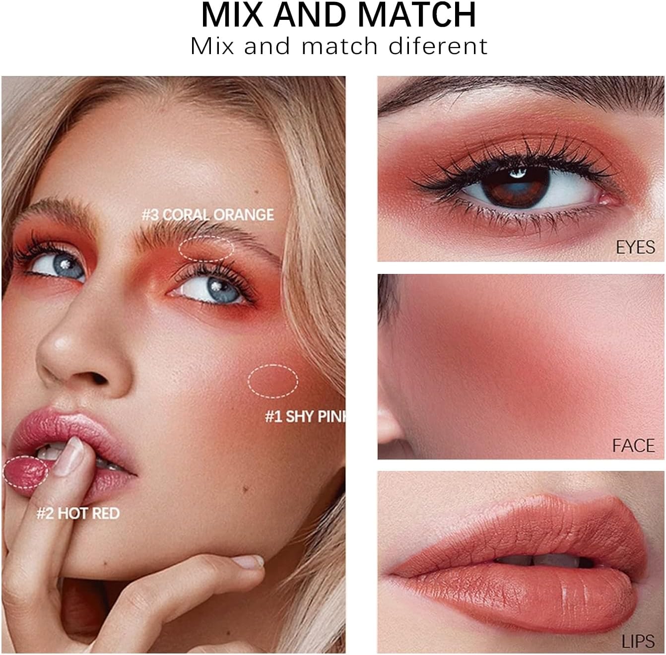 3 in 1 Blushers Blush Stick for Cheeks, Moisturing Cream Bronzer Blusher.