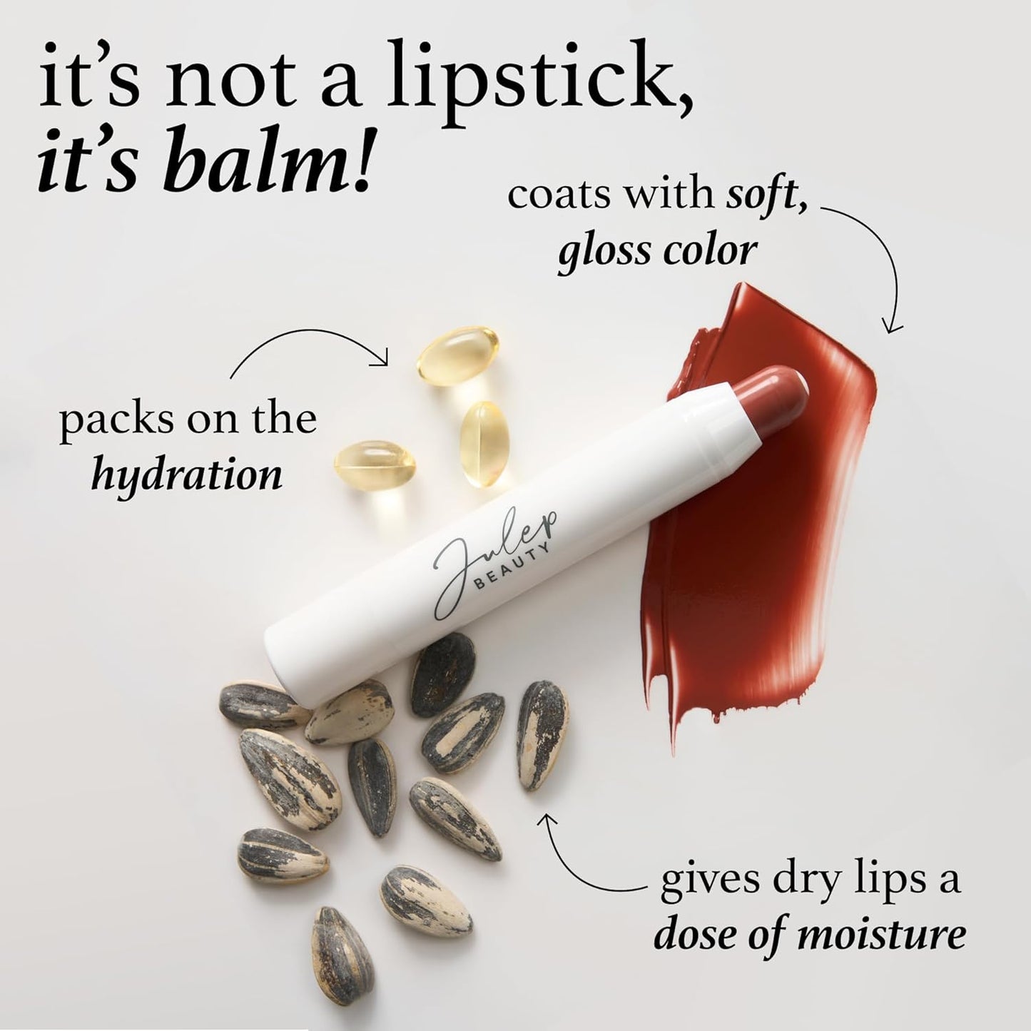 Julep It's Balm Full Coverage Lip Crayon (Vintage Mauve) Hydrating, Nourishing Lip Colour.