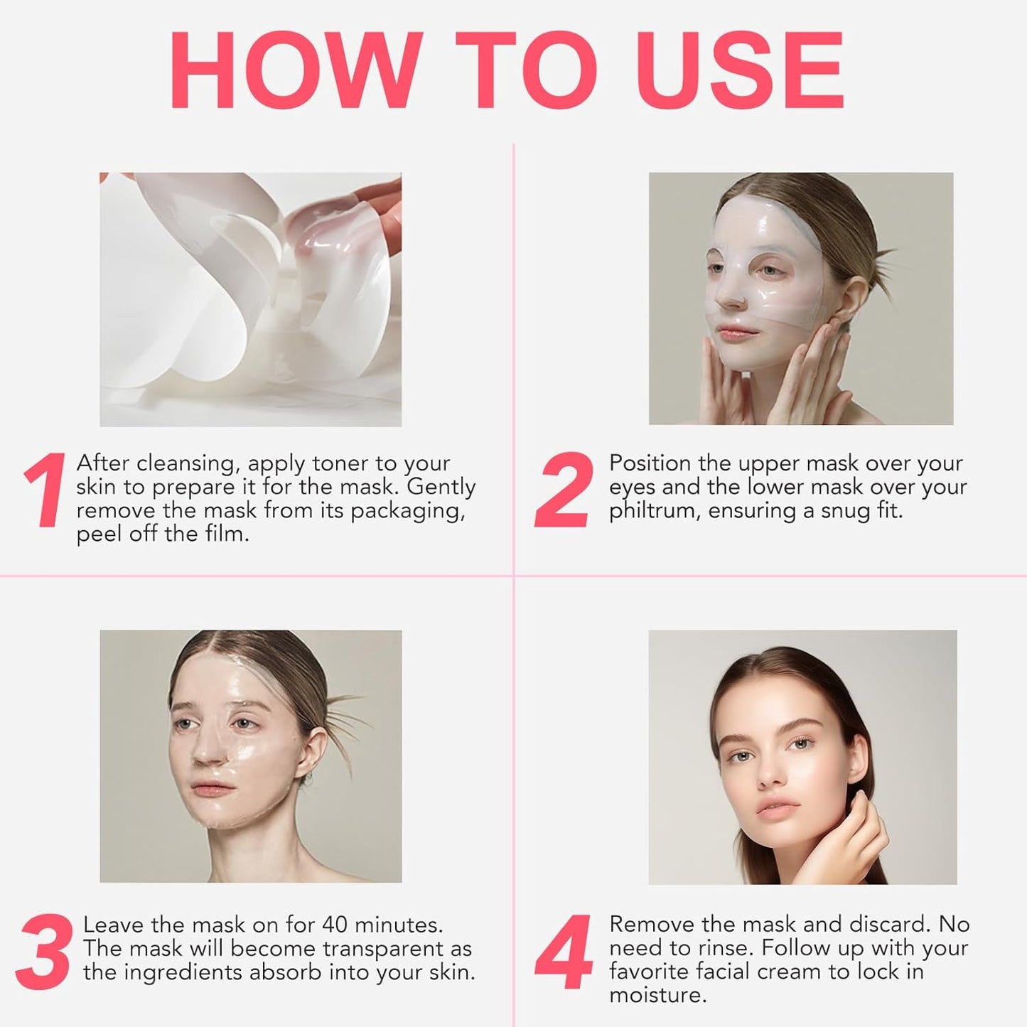 Bio Collagen Face Mask - 4 Pack Deep Collagen Overnight Face Mask Anti Wrinkle Lifting for Skin Care.