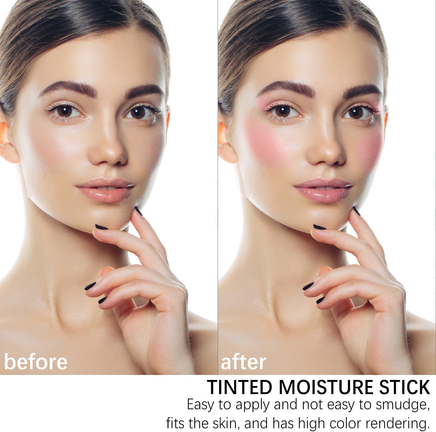 3 in 1 Blushers Blush Stick for Cheeks, Moisturing Cream Bronzer Blusher.