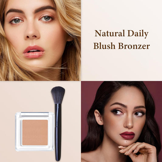Blushers for Cheeks Make up Blusher, Matte Bronzer Powder Blushes with Brush.