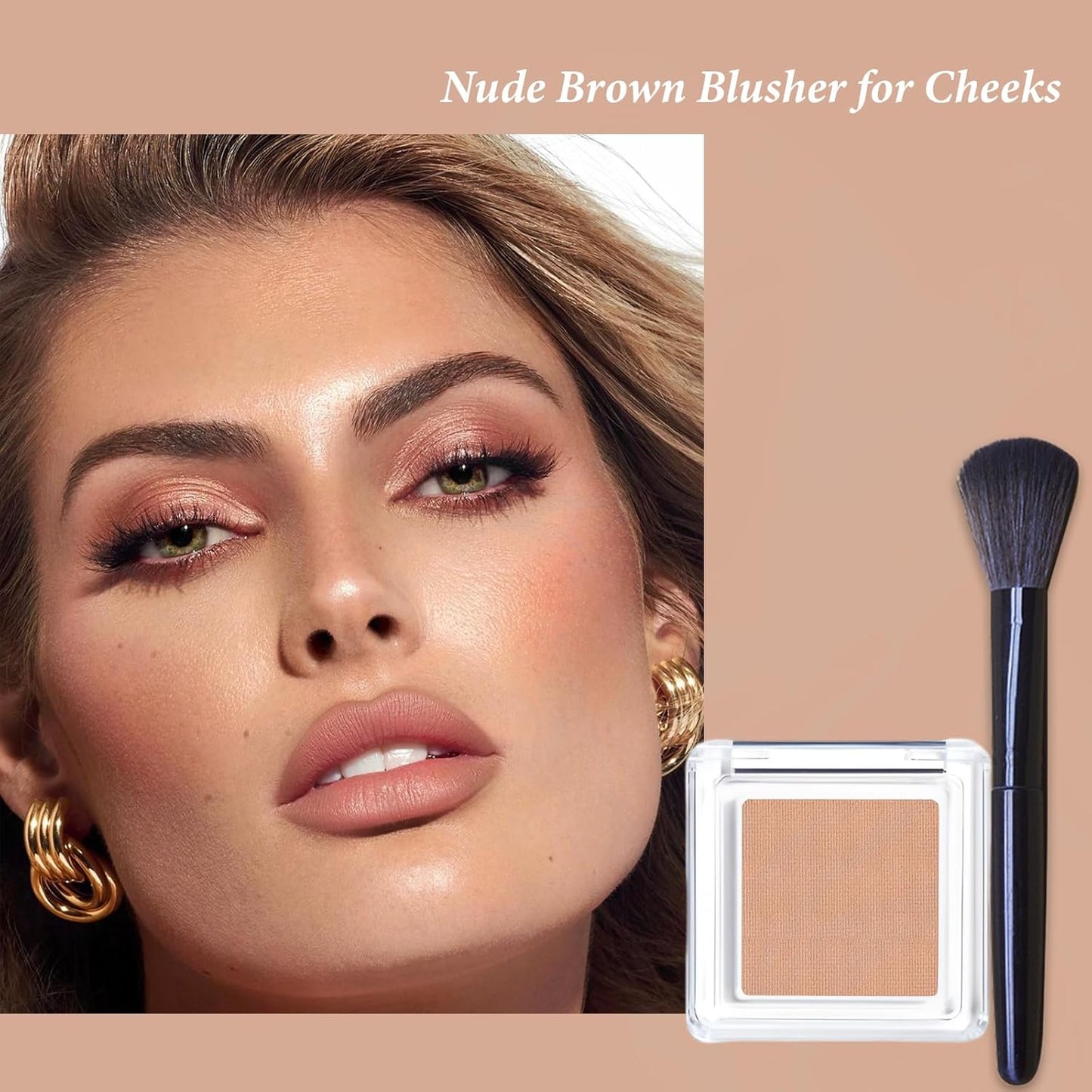 Blushers for Cheeks Make up Blusher, Matte Bronzer Powder Blushes with Brush.