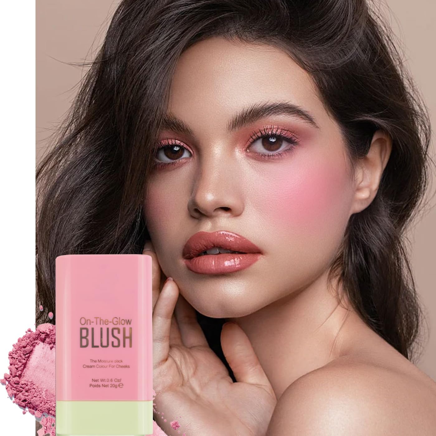 3 in 1 Blushers Blush Stick for Cheeks, Moisturing Cream Bronzer Blusher.