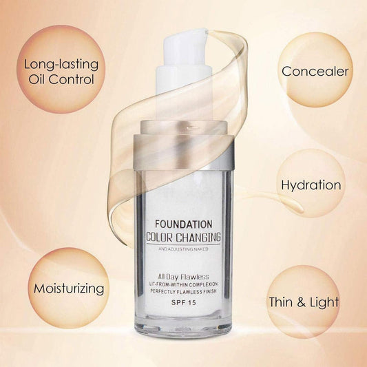 Concealer Cover, (2pack) Flawless Colour Changing Foundation Moisturizing Liquid Concealer.