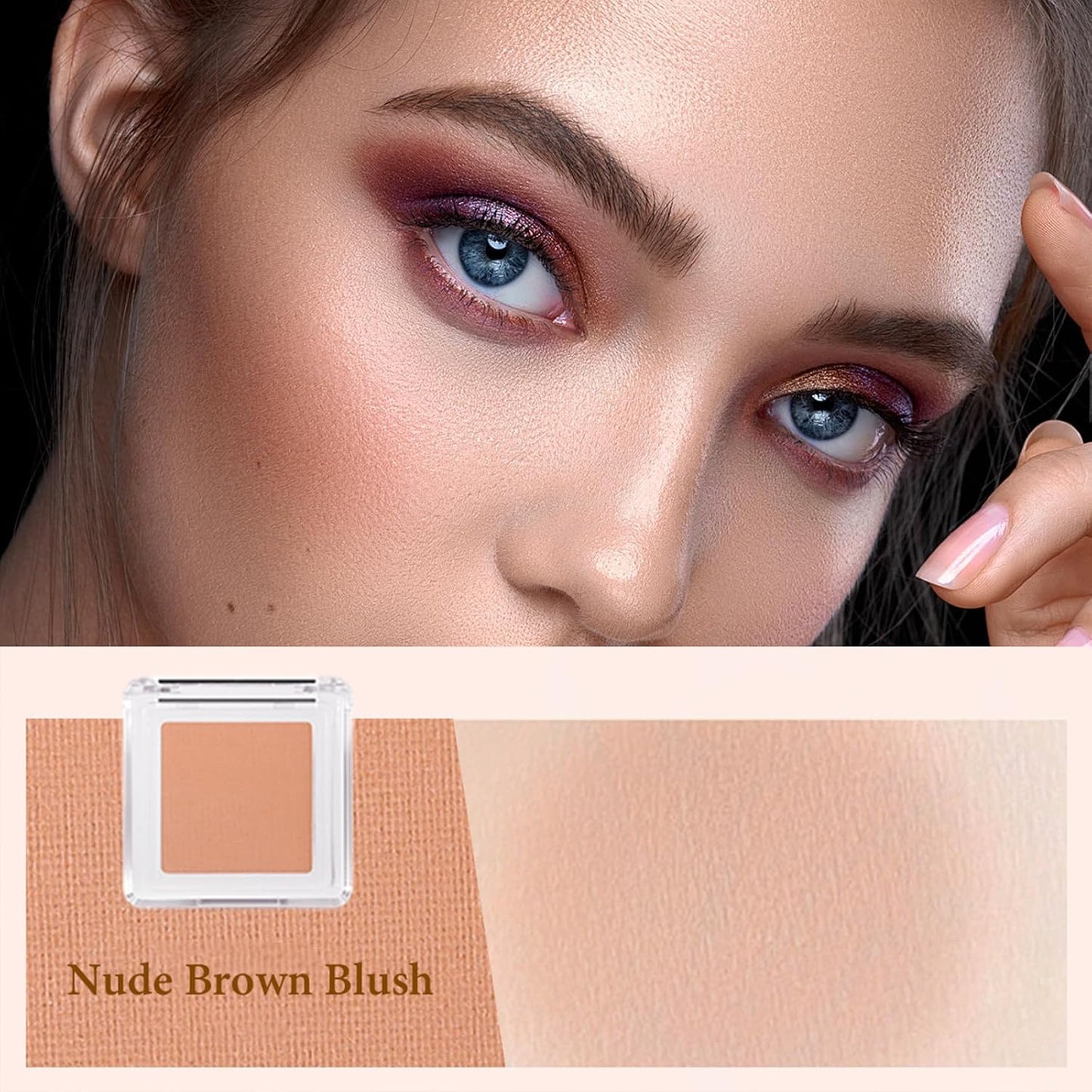 Blushers for Cheeks Make up Blusher, Matte Bronzer Powder Blushes with Brush.